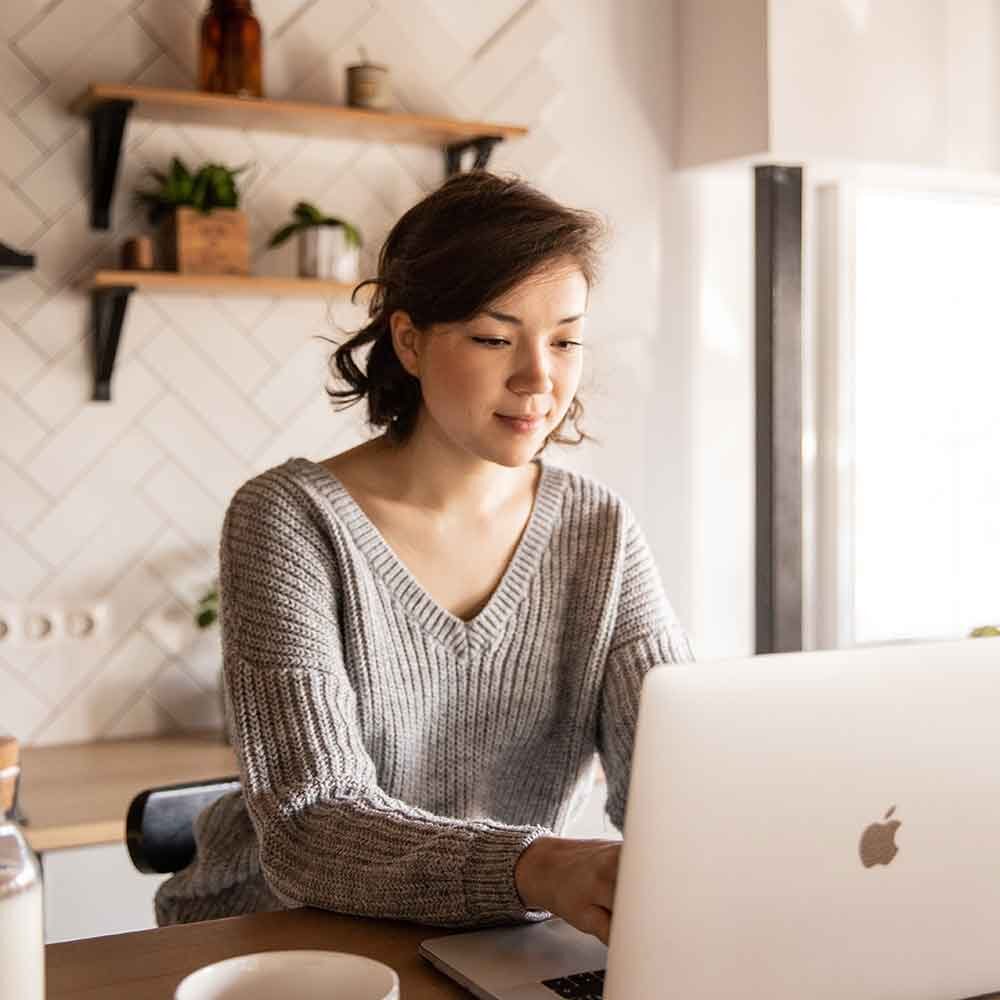 Woman on Macbook