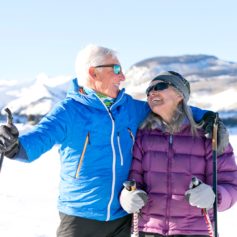 Senior Couple Skiing