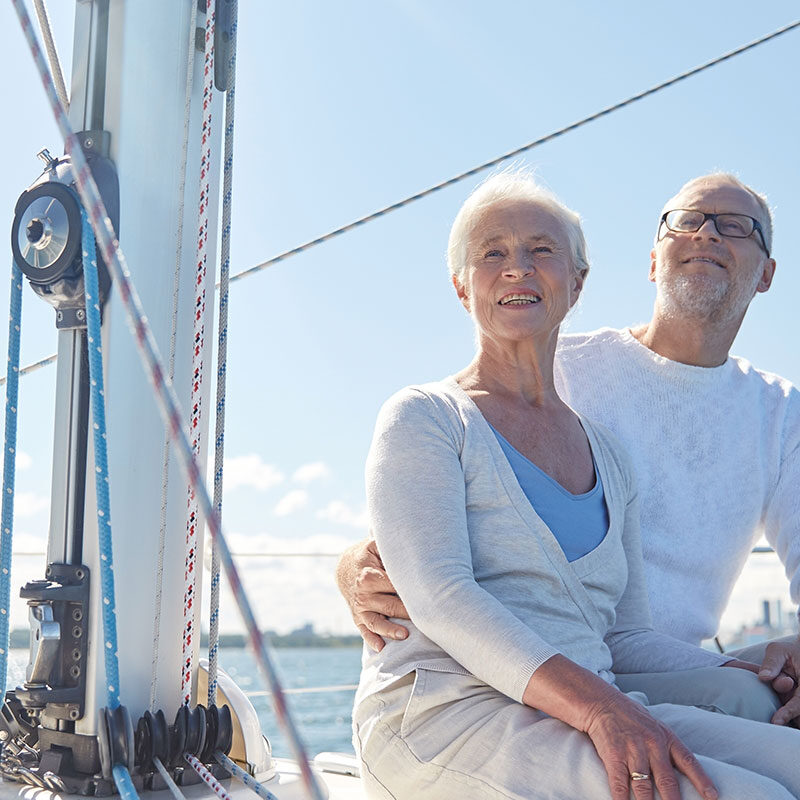 Mature Couple Boating